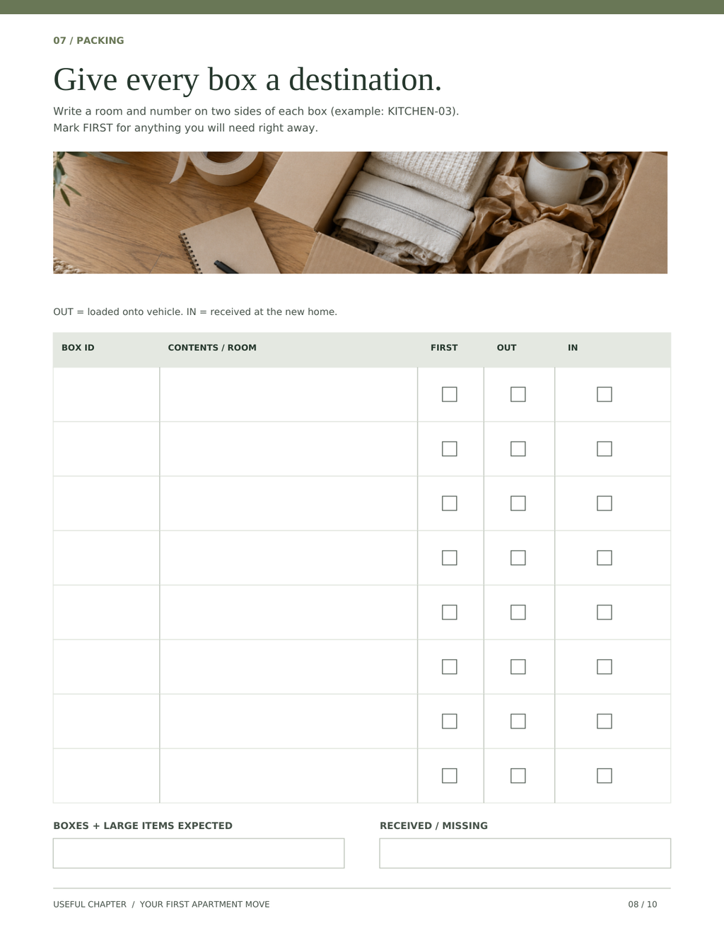 Your First Apartment Move